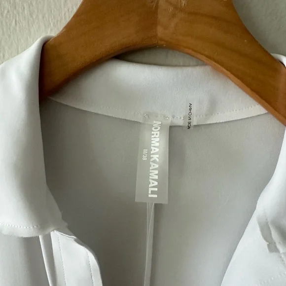 NORMA KAMALI White Tie Front NK Shirt Dress in size M/38 - Picture 6 of 8
